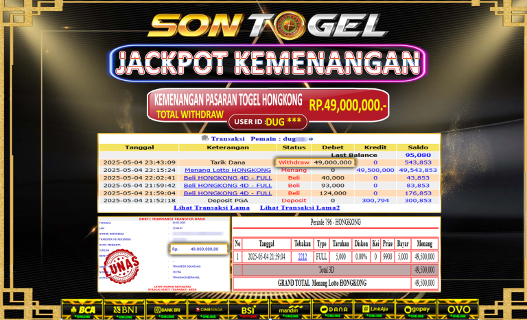 Bukti JP Sontogel kemenangan berapapun akan dibayarkan tuntas tanpa kekurangan sepersenpun langsung saja bermain disitus kami