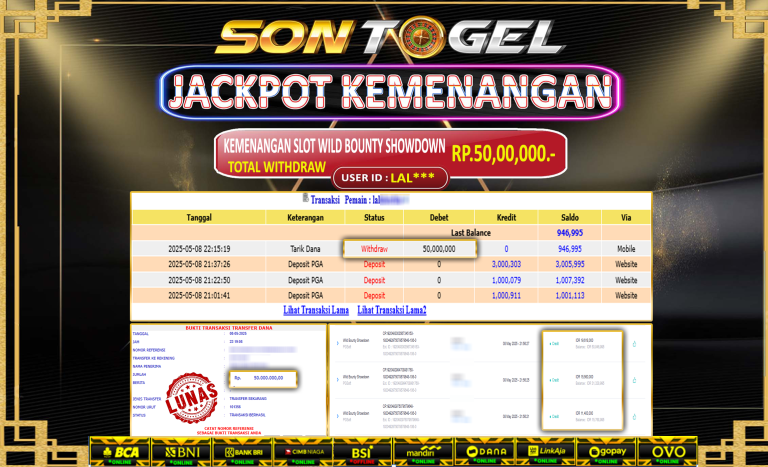 Bukti JP Sontogel kemenangan berapapun akan dibayarkan tuntas tanpa kekurangan sepersenpun langsung saja bermain disitus kami