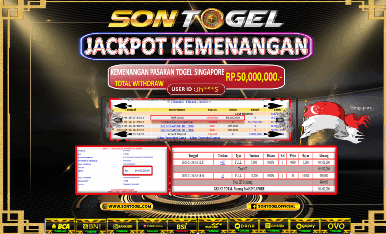 Bukti JP Sontogel kemenangan berapapun akan dibayarkan tuntas tanpa kekurangan sepersenpun langsung saja bermain disitus kami